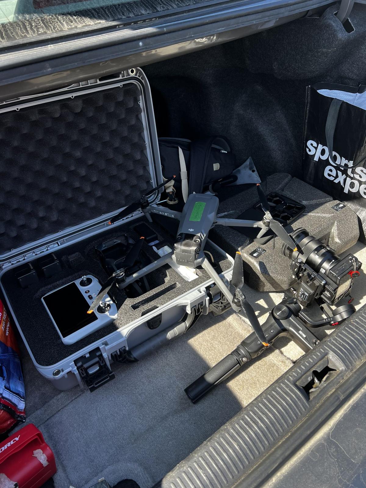 Professional drone equipment ready for a mission